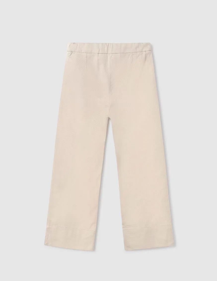 6501 Mayoral Tween/Teen Girls Sailor Top Culottes Cropped Pants - Natural Stone