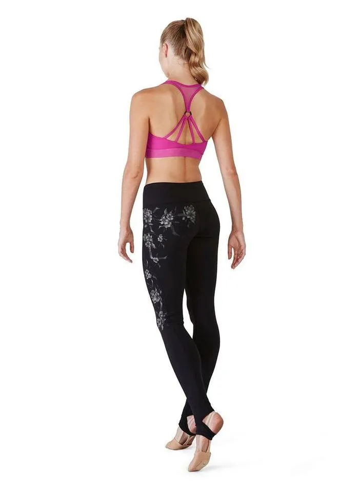 Adult Flower Printed Leggings with Stirrup