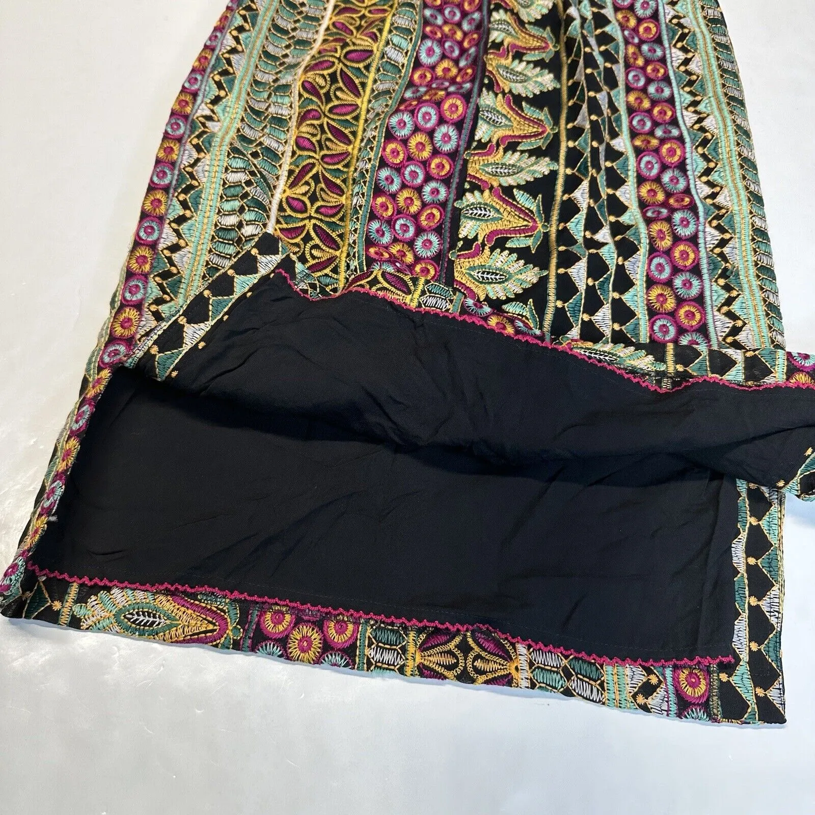 Anthropologie Vanessa Virginia Skirt Womens 0 Pencil Embroidered Lined Career