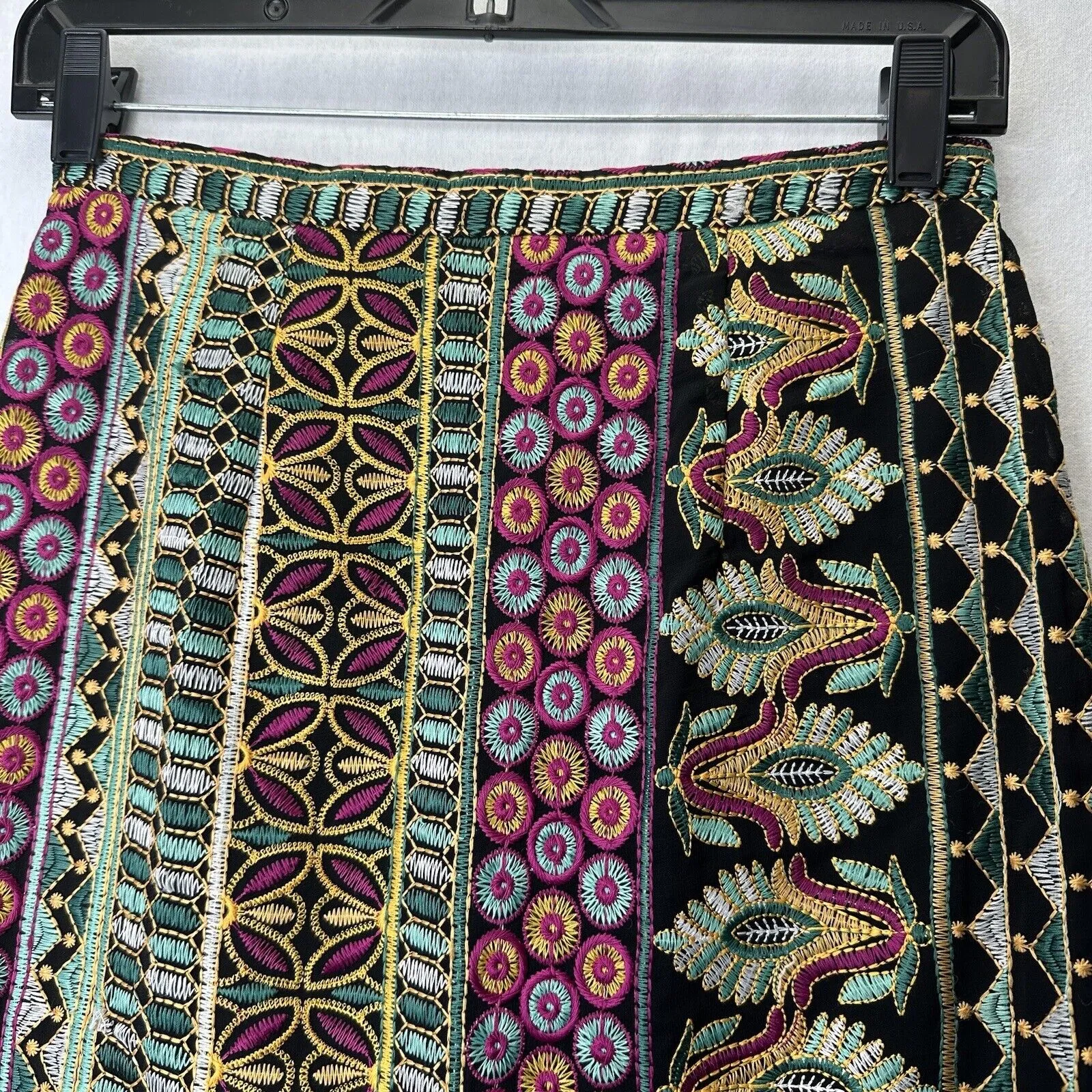 Anthropologie Vanessa Virginia Skirt Womens 0 Pencil Embroidered Lined Career
