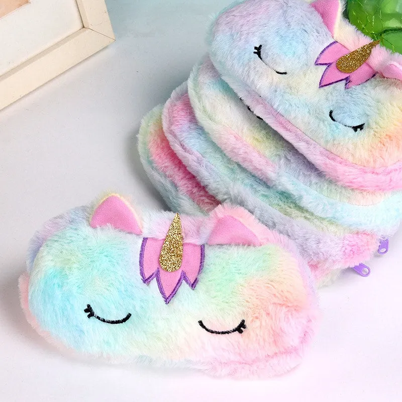 Cute Cartoon Plush Unicorn Pencil Case