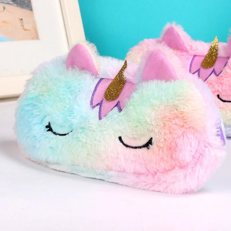 Cute Cartoon Plush Unicorn Pencil Case