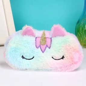 Cute Cartoon Plush Unicorn Pencil Case