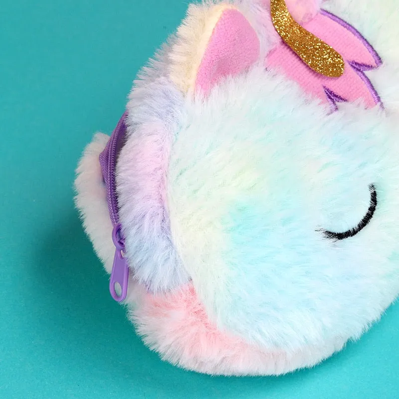 Cute Cartoon Plush Unicorn Pencil Case