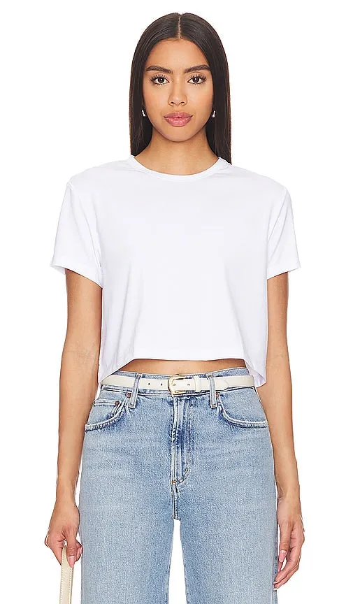 Cuts Almost Friday Tee Cropped in White
