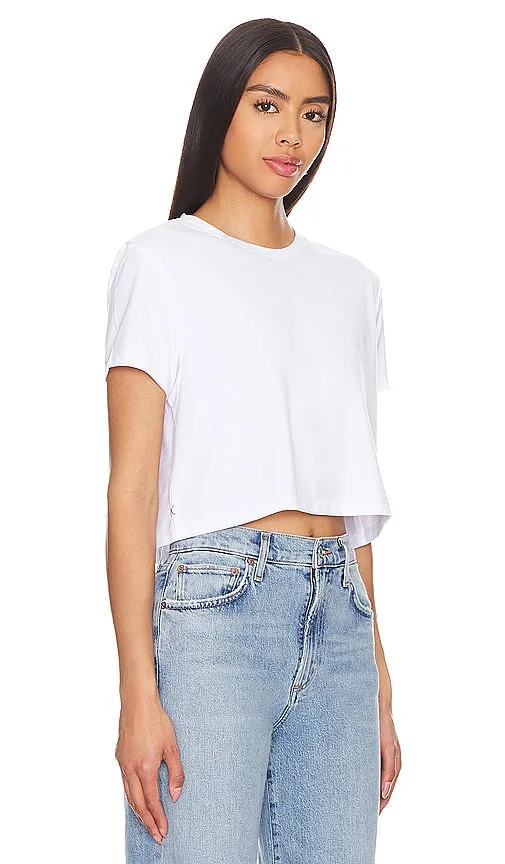 Cuts Almost Friday Tee Cropped in White
