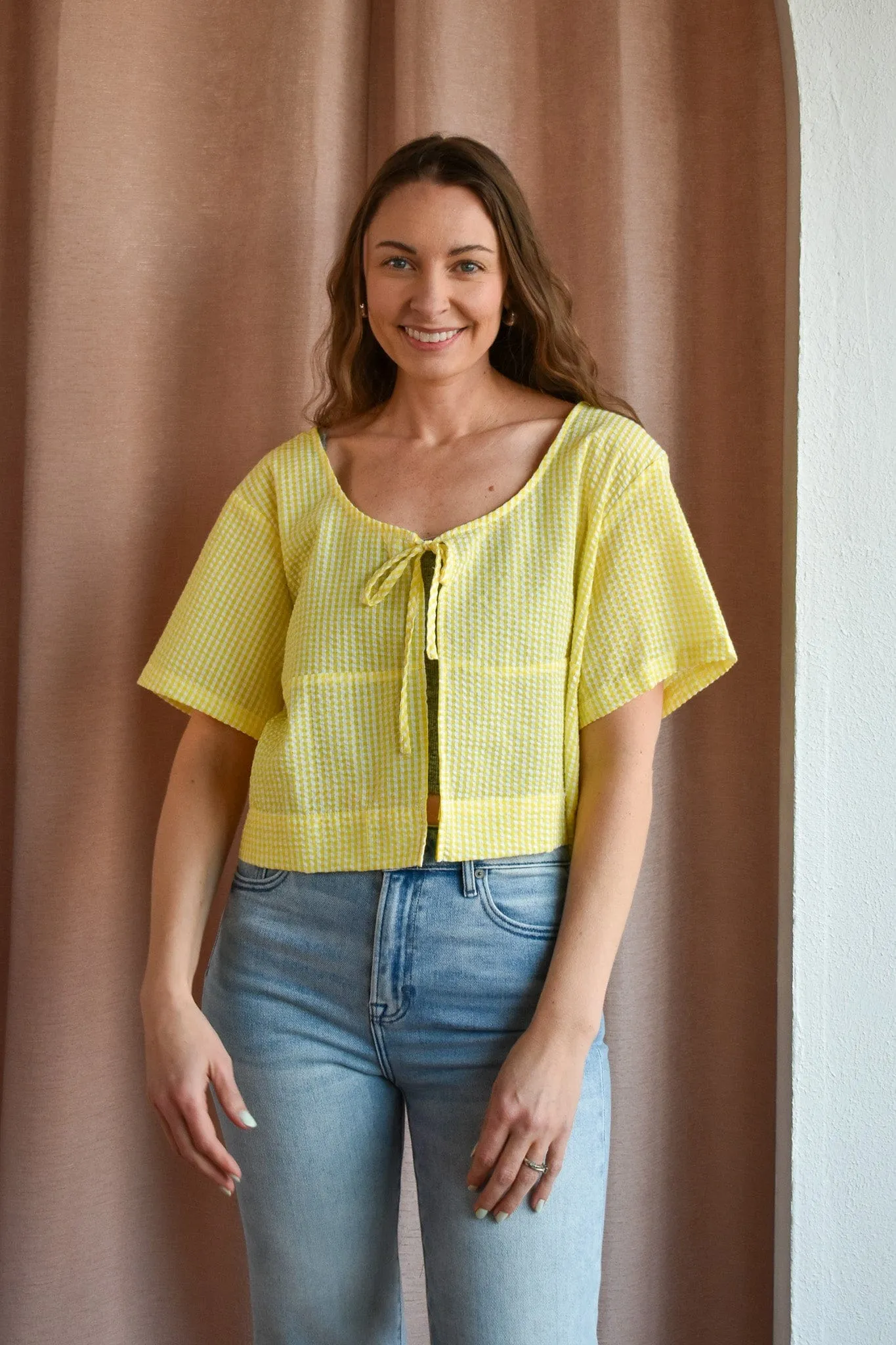 Daffodils Gingham Top