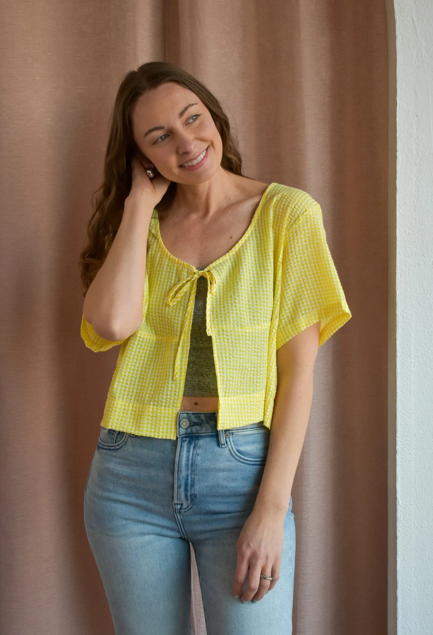 Daffodils Gingham Top