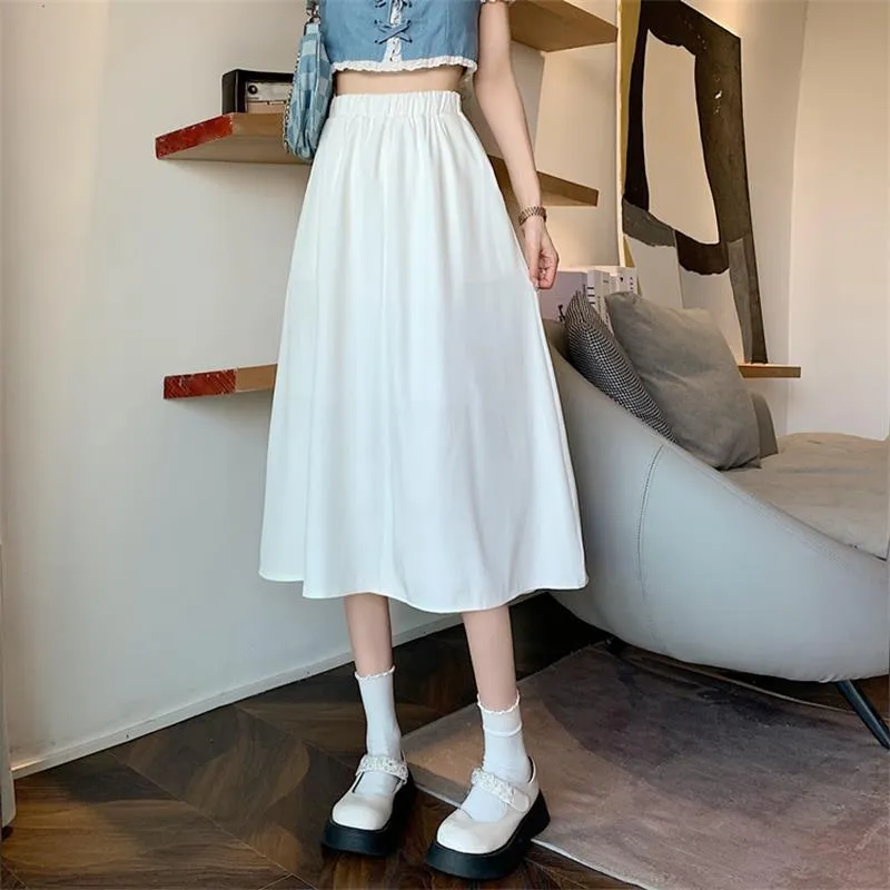 Floral Print A-line Pleated Long Skirts