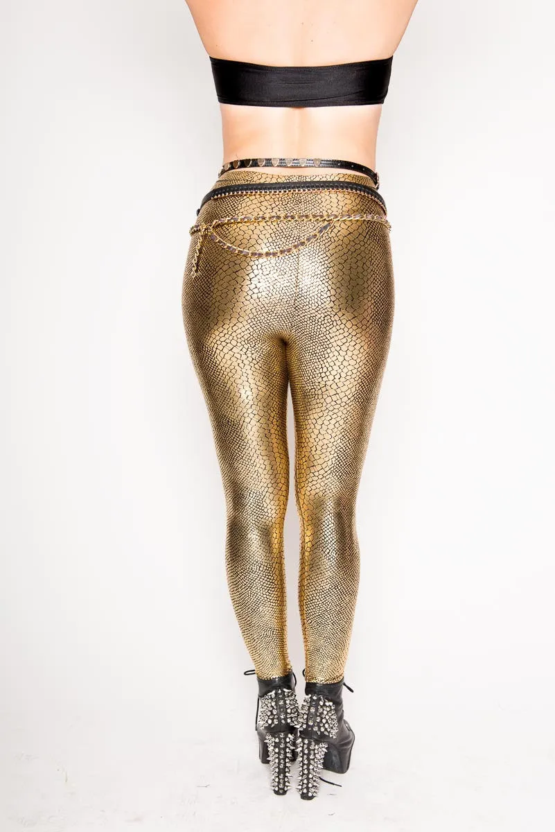 Gold Snake Leggings