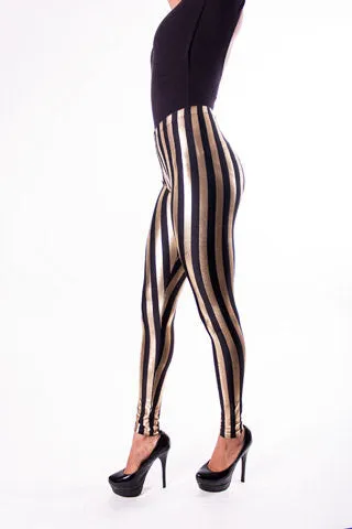 Gold Stripe Leggings (XS/Teen 12)