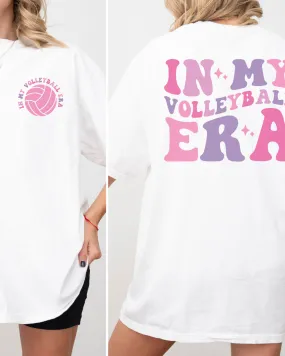 In My Volleyball Era Groovy WHITE Heavyweight Cotton Tee