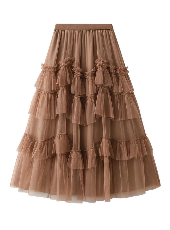 Joker Mesh Stitching Skirt