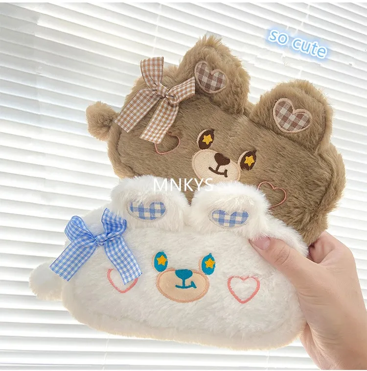 Kawaii Bear Plush Pencil Case