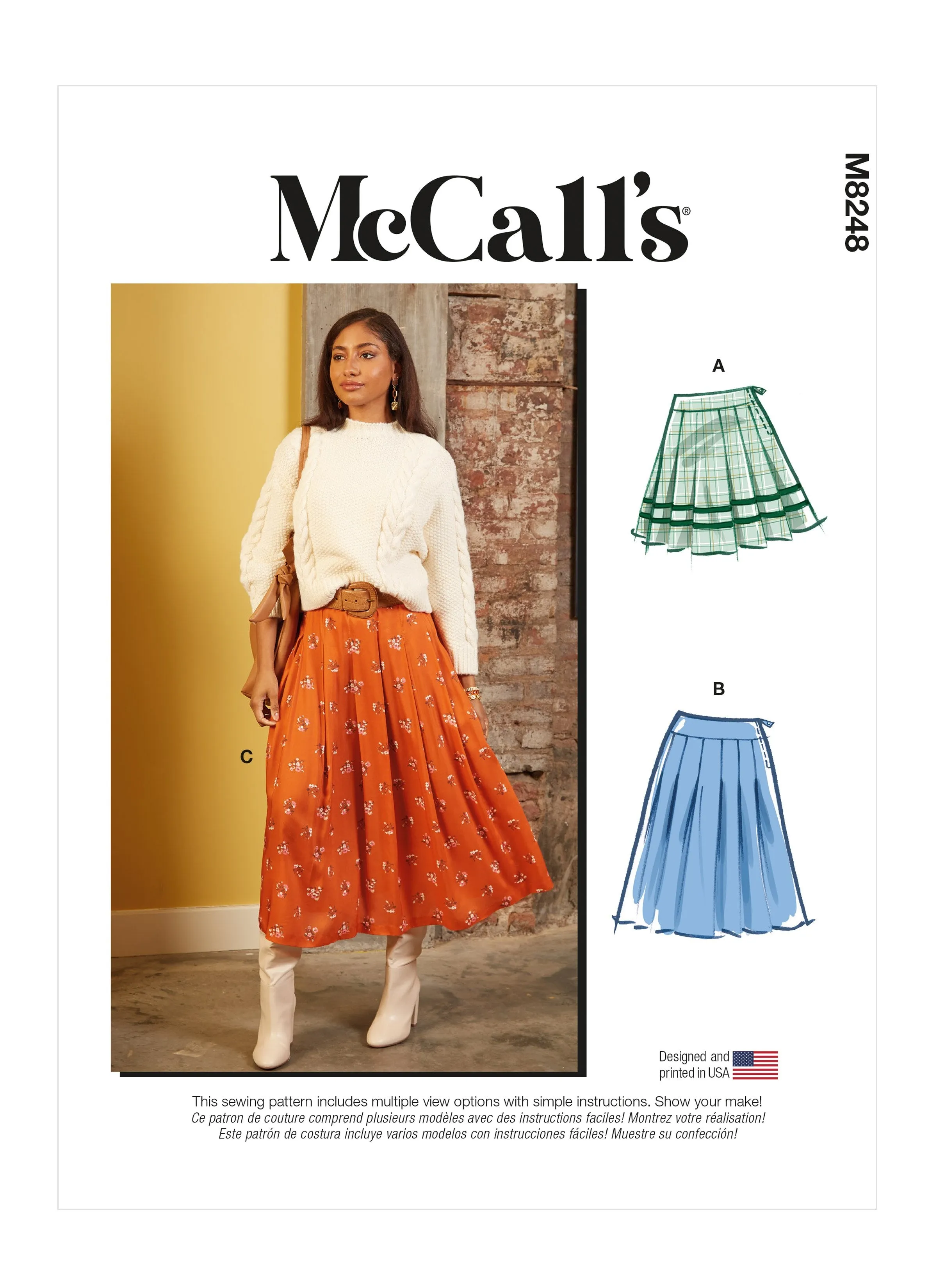McCall's sewing pattern 8248 Misses' Skirts