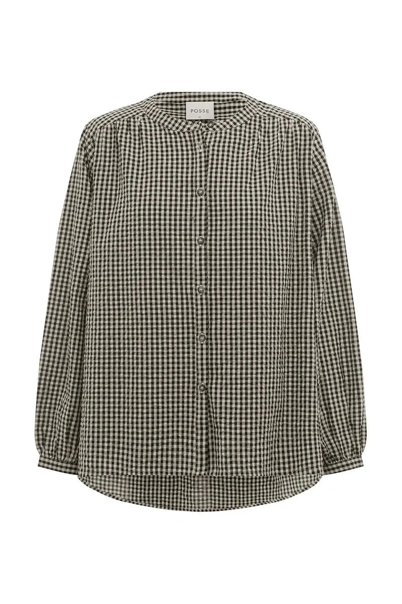 Mira Shirt | Gingham Black and Cream