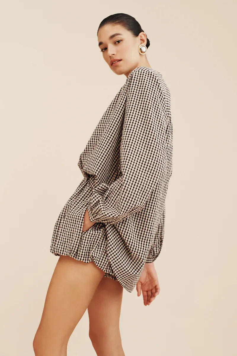Mira Shirt | Gingham Black and Cream
