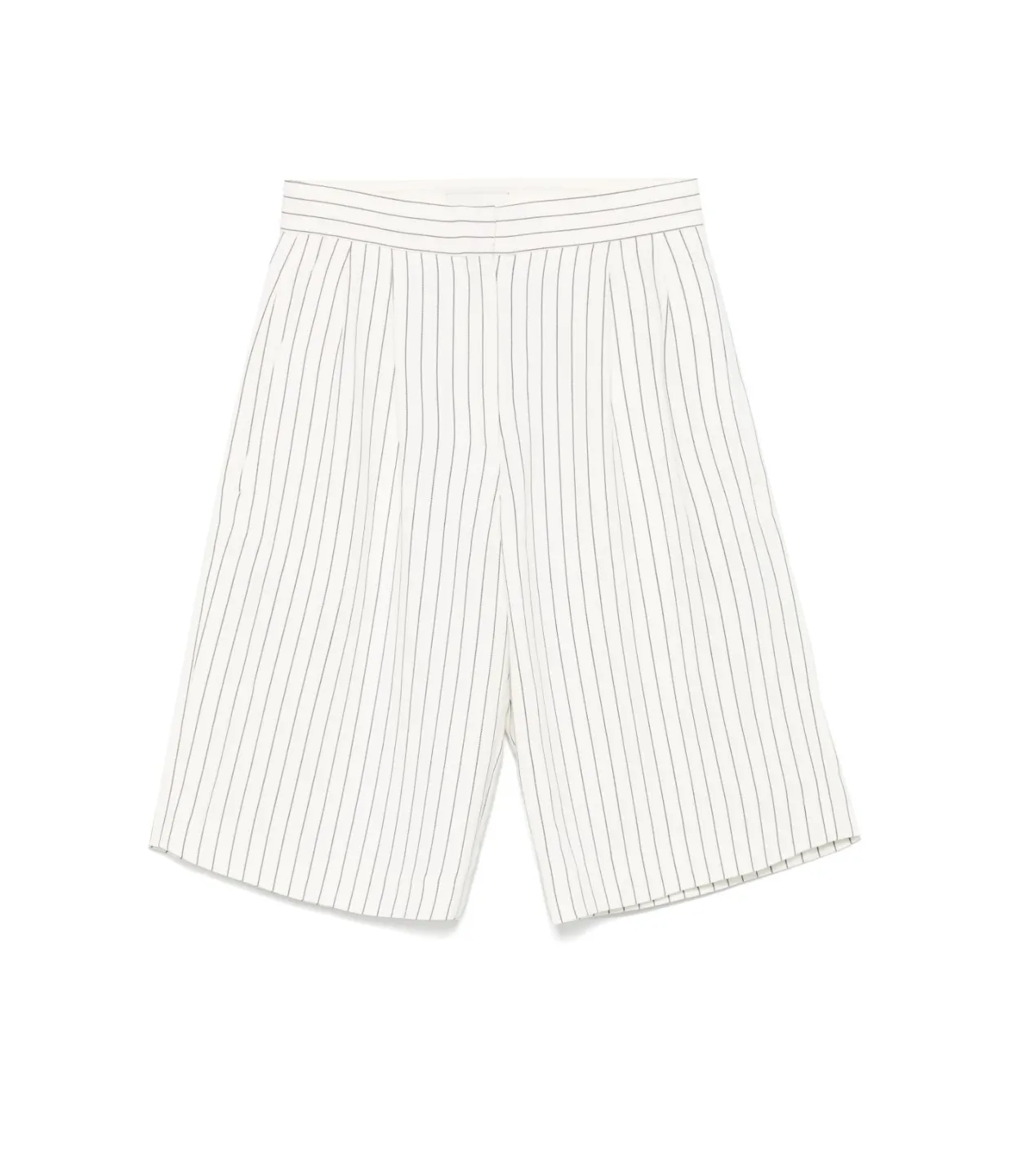 Piera Bermuda Shorts in Ivory and Black Stripe
