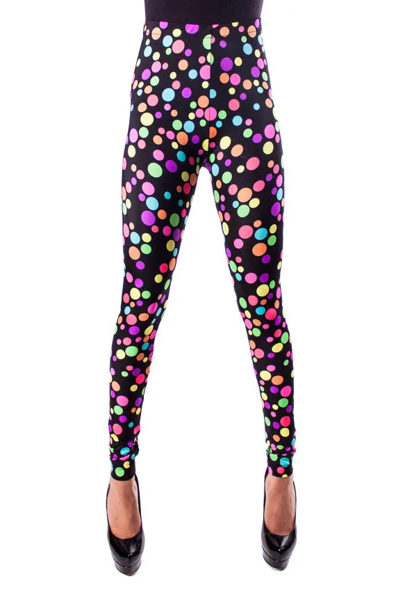 Rainbow Polka Dot Leggings (XS)