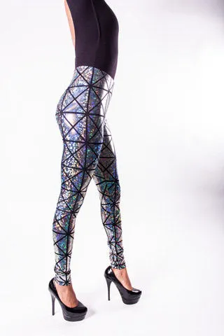 Silver & Black Disco Leggings