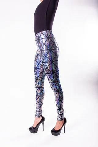 Silver & Black Disco Leggings