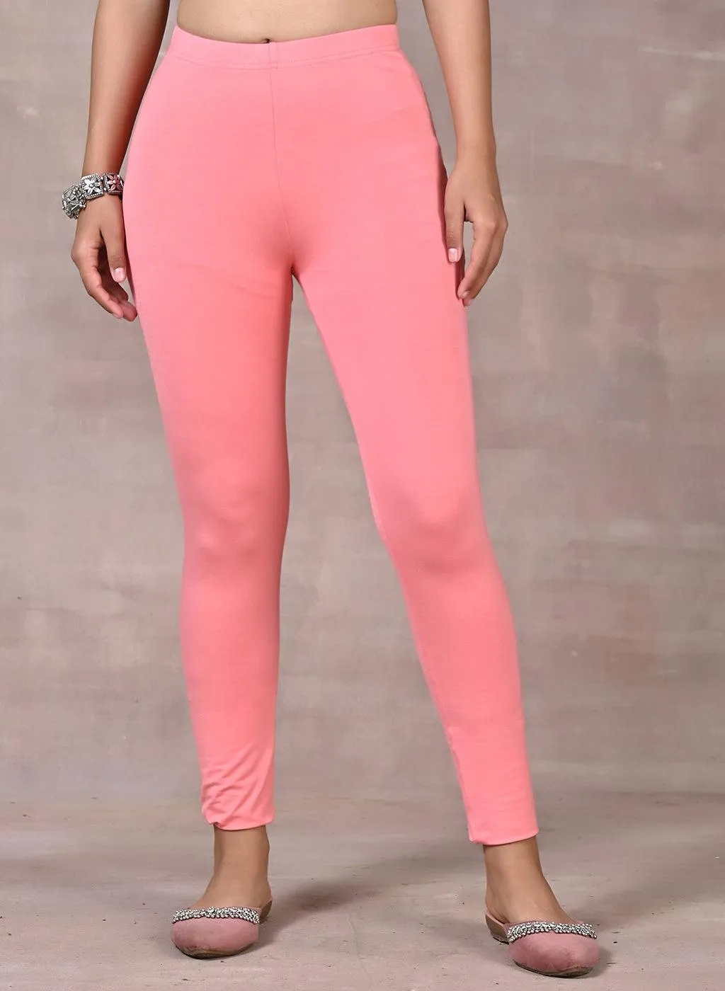 Sofia Baby Pink Skinny Fit Leggings for Women