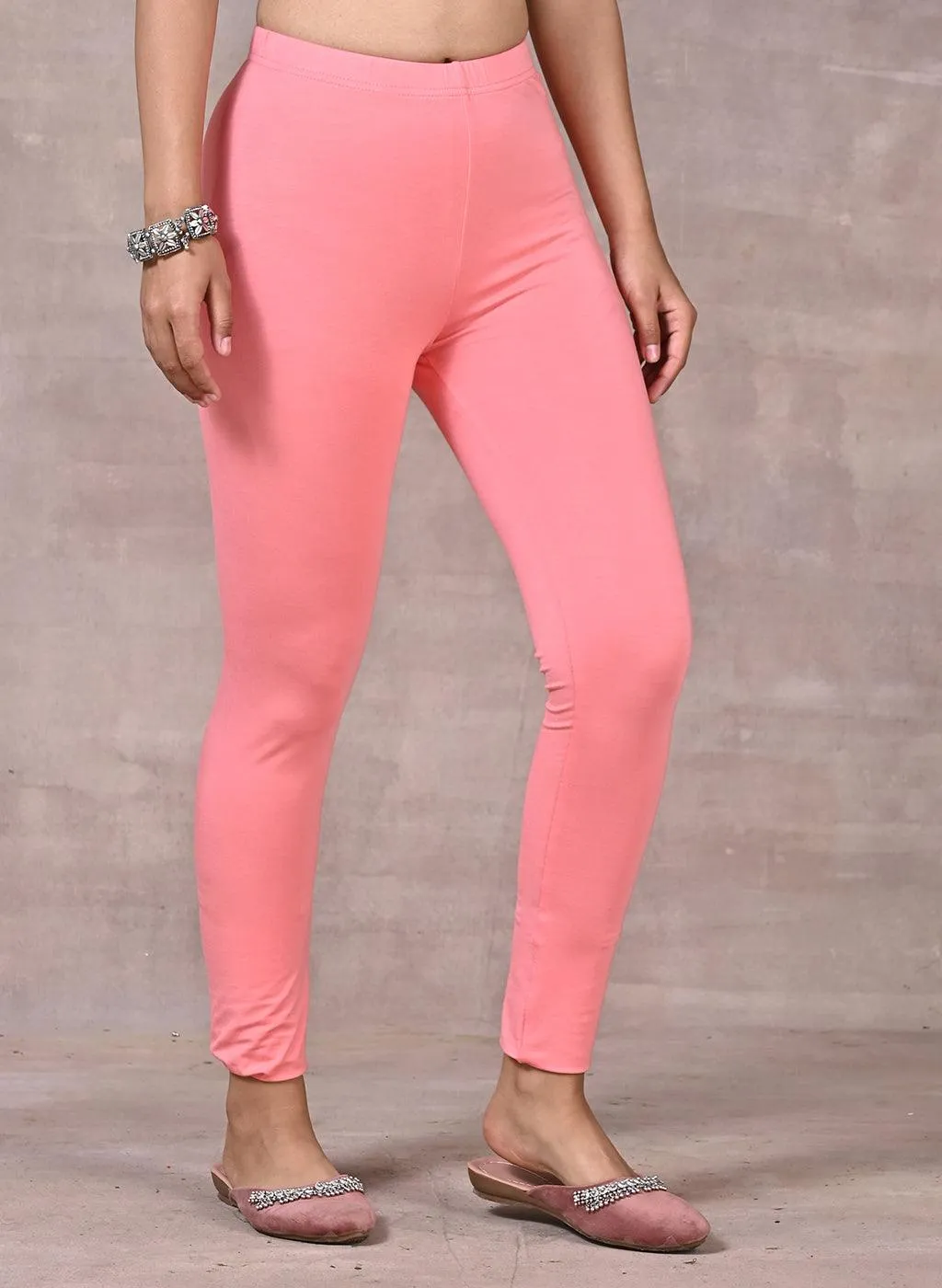 Sofia Baby Pink Skinny Fit Leggings for Women