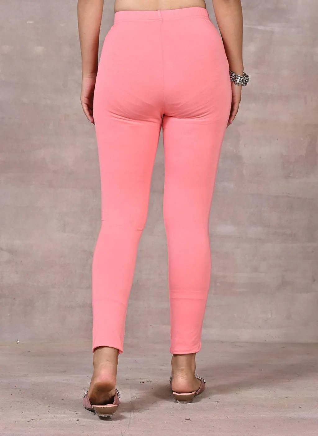 Sofia Baby Pink Skinny Fit Leggings for Women