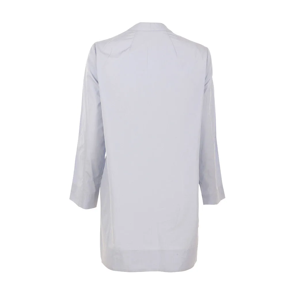 TOME Women's White Poplin V Neck Tunic Top Size M MEDIUM Ladies