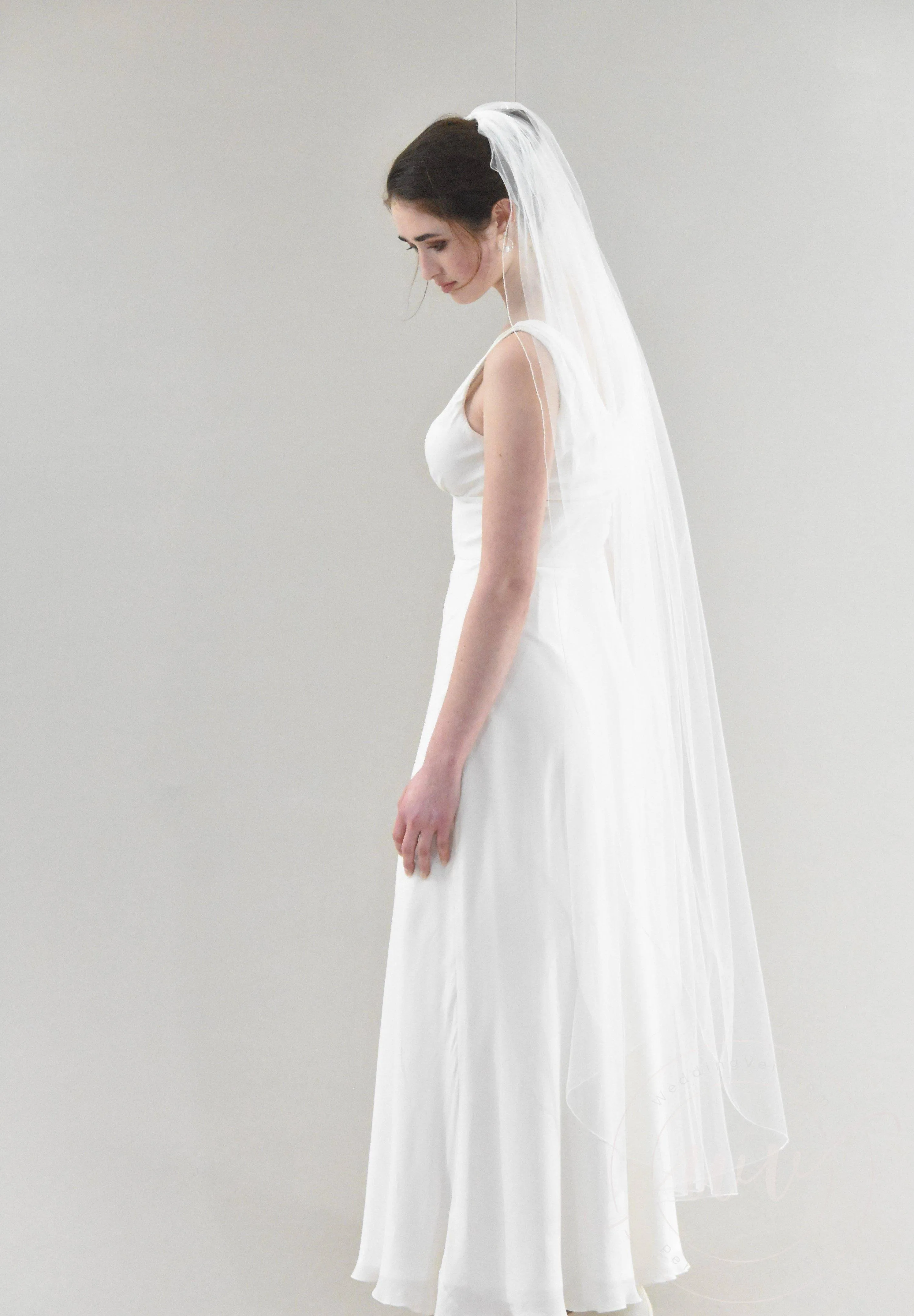 Waltz Length Veil with Pencil Edge