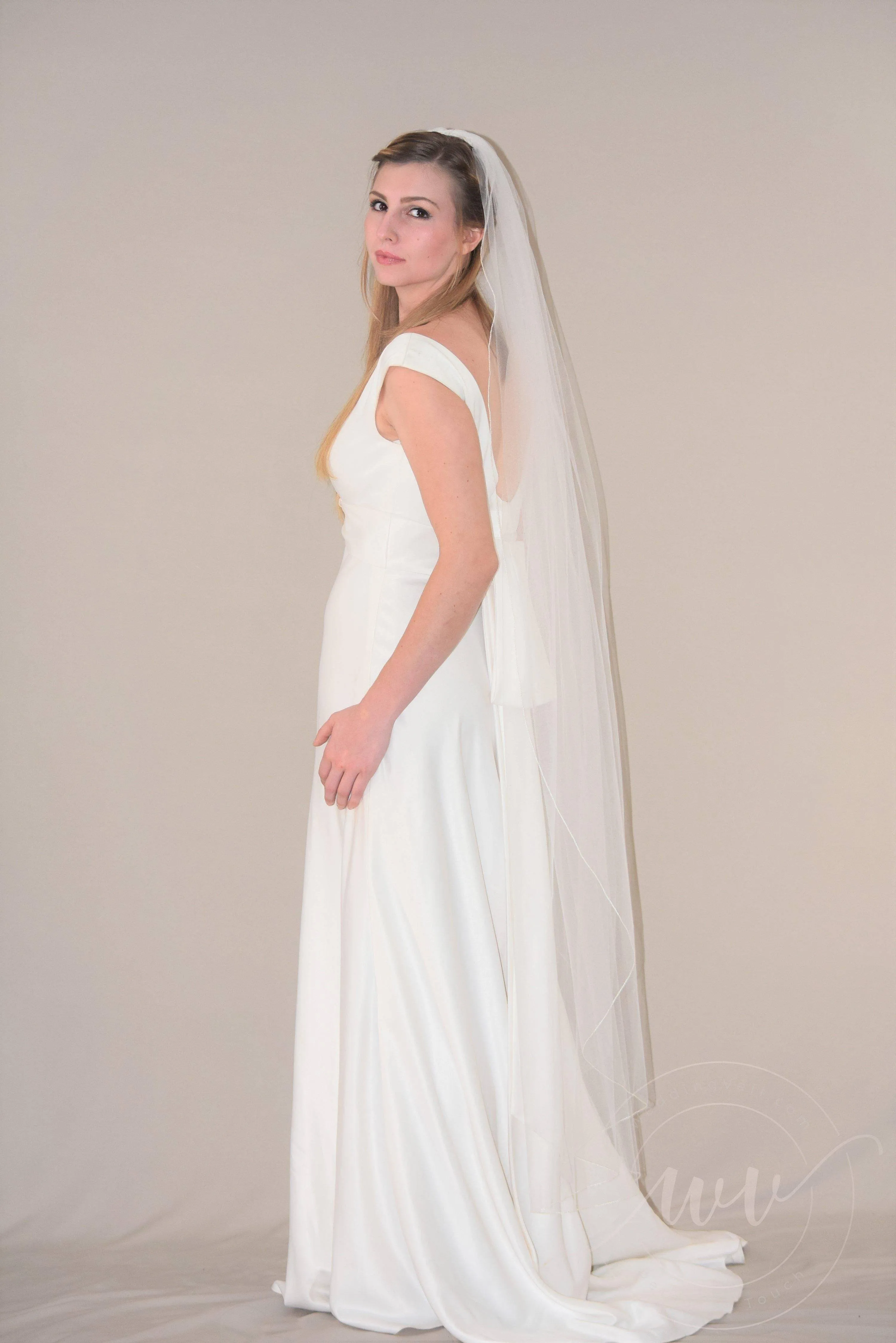 Waltz Length Veil with Pencil Edge
