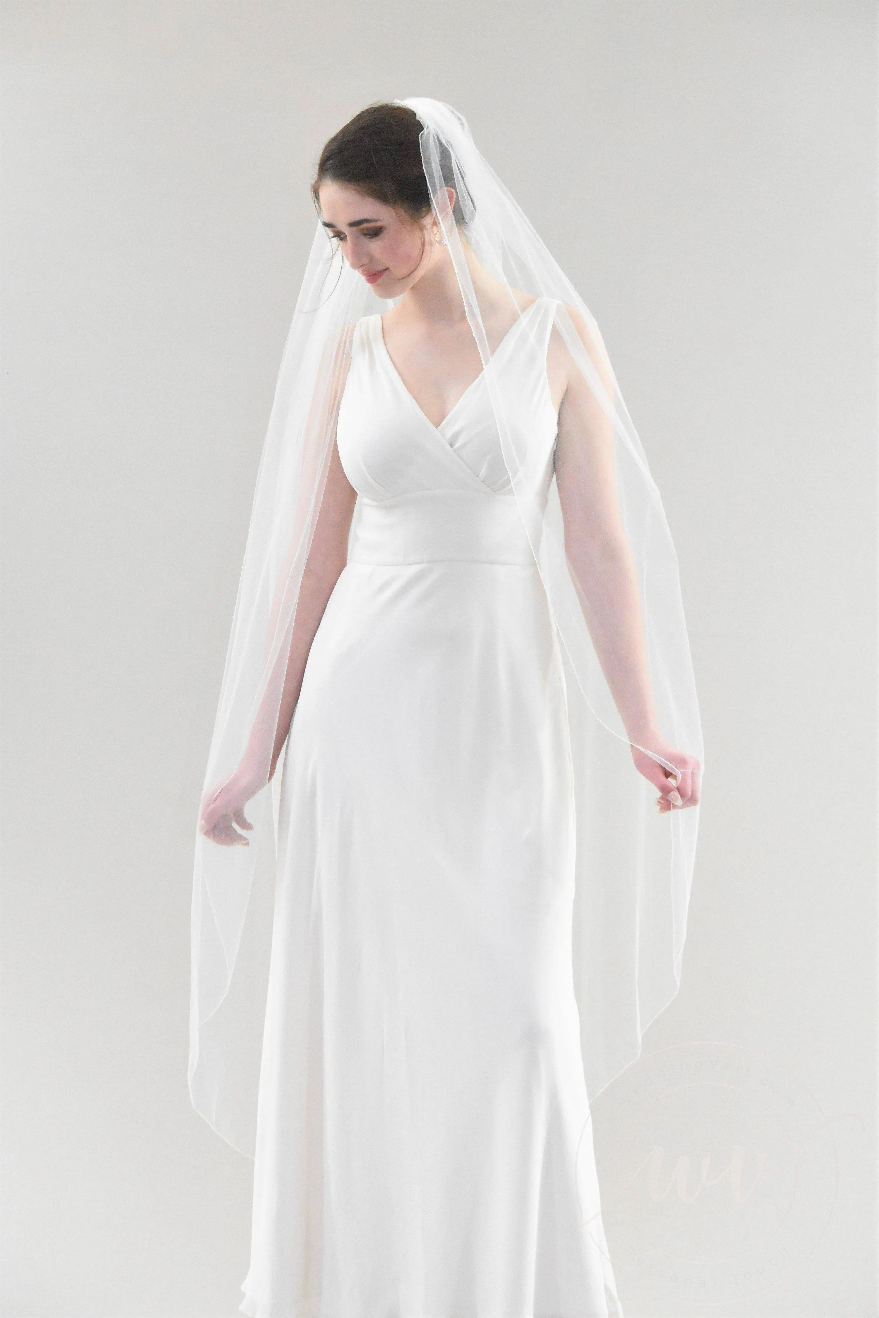 Waltz Length Veil with Pencil Edge