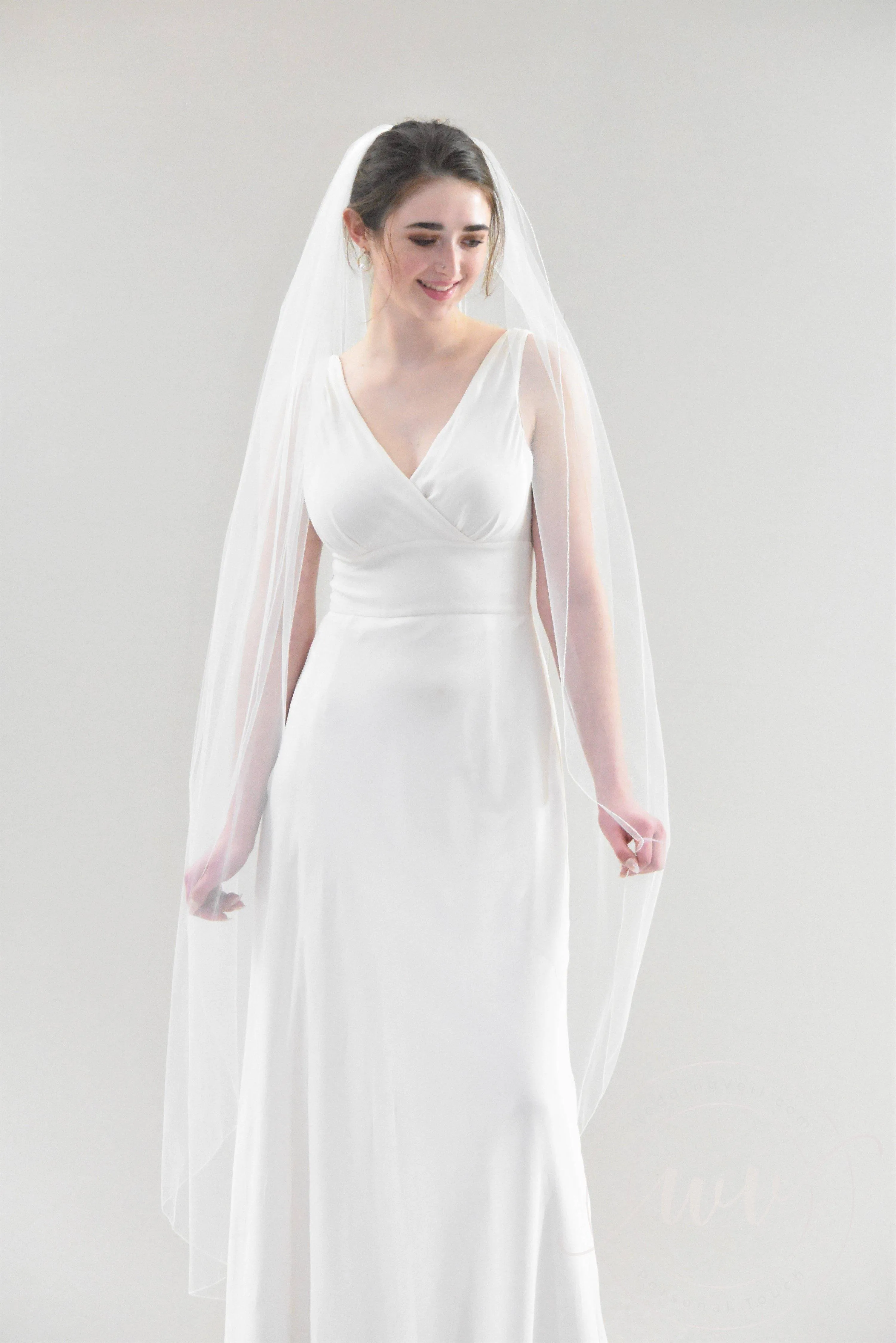 Waltz Length Veil with Pencil Edge
