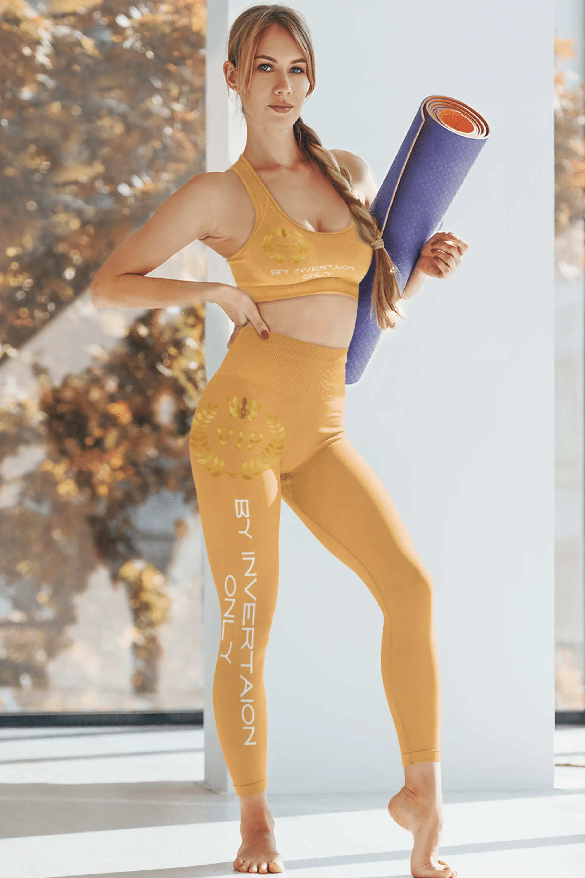 Womens Spandex Leggings ( VIP by invitation only ) Orange